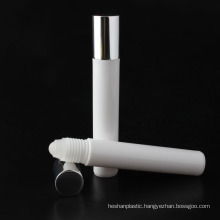 10ml White Plastic Bottle with Steel Roll with Shinny Silver Aluminum Cap for Eye Cream